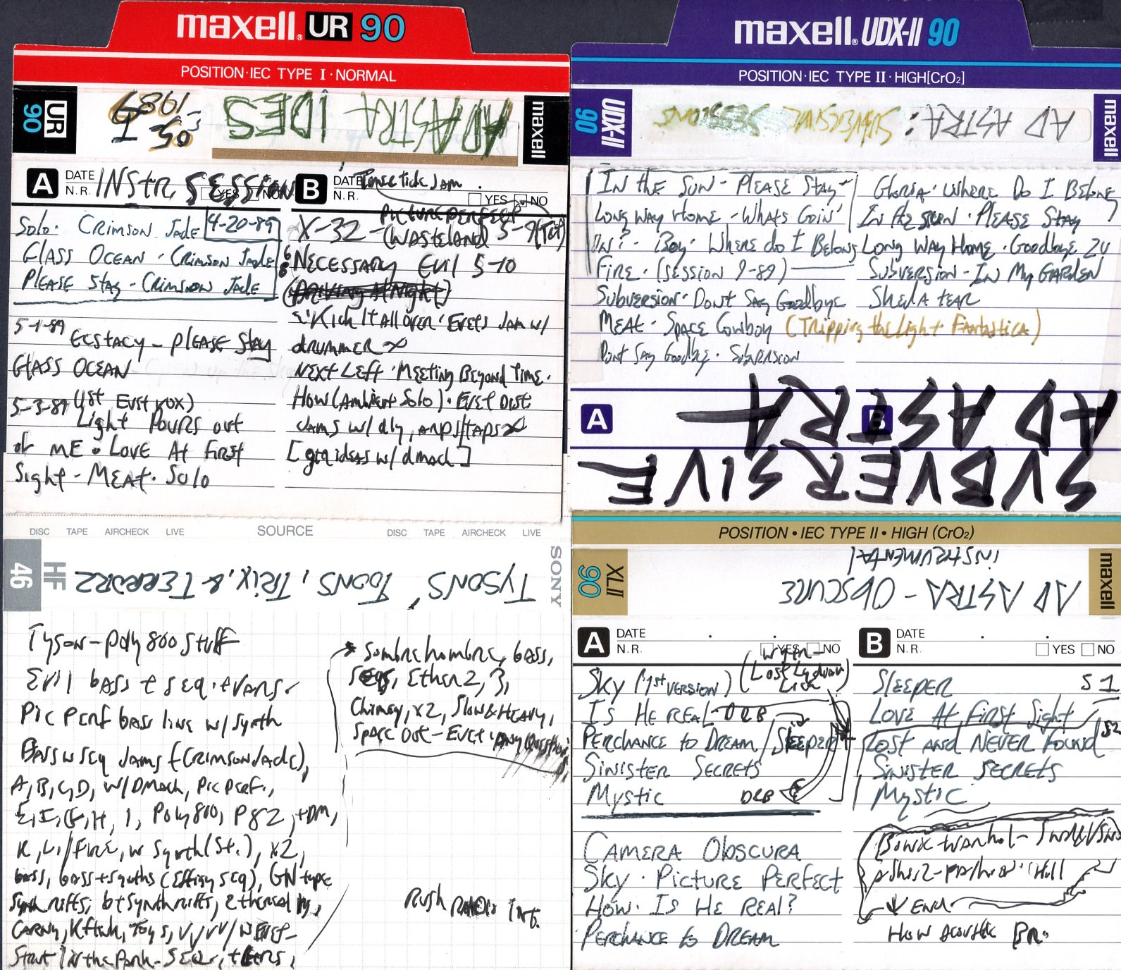 Scanned cassette archive image: 1989 Ad Astra Cassettes 1